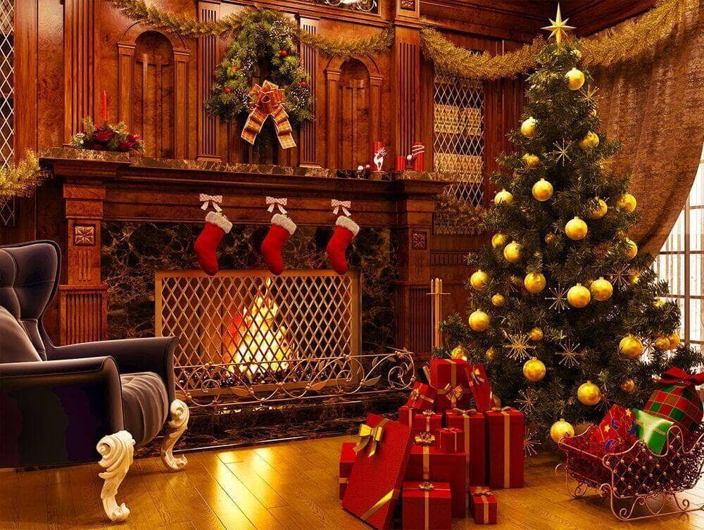 sala de uma casa com decoração natalina