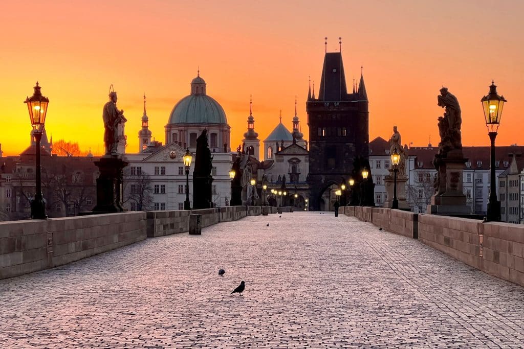 Cidade de Praga vista em um fim de tarde.
