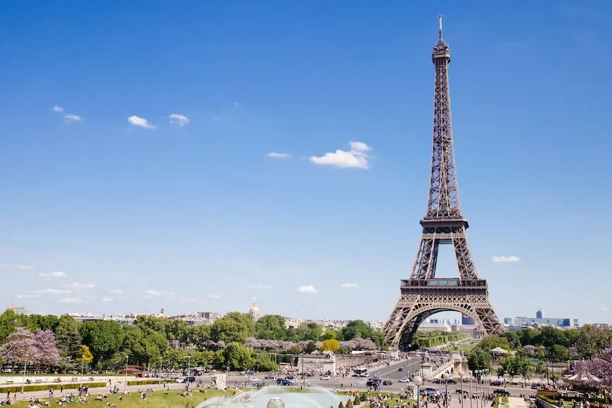 Foto panorâmica da Torre Eiffel em Paris na França