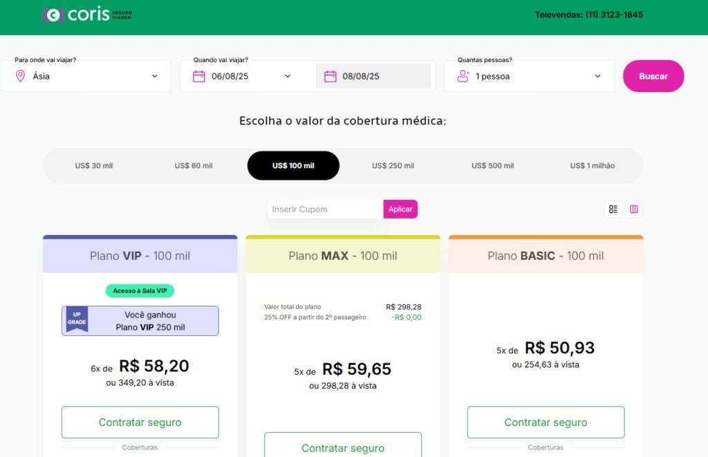 Seguro Viagem corporativo - Coris Seguro Viagem