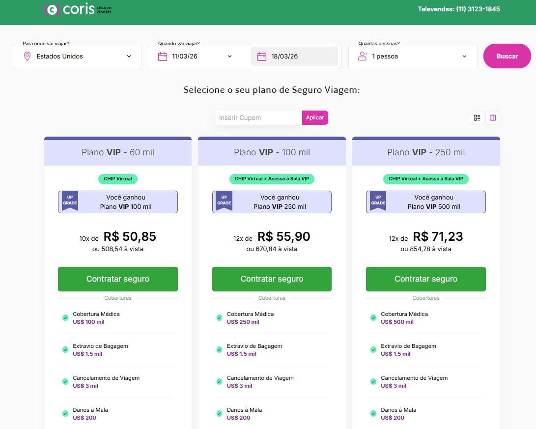 Seguro Viagem Chicago - Coris