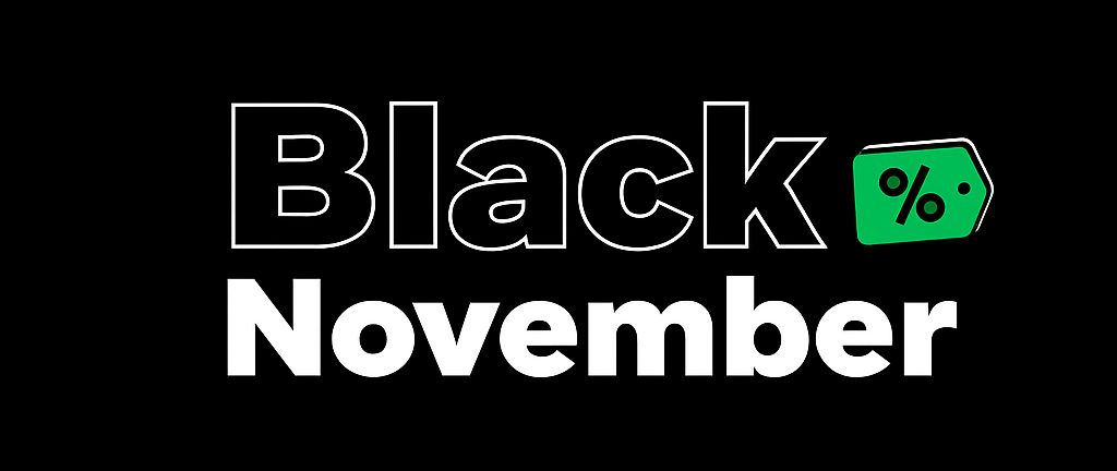 Arte oficial da campanha Black November Coris 2025 com o texto “A melhor condição!”, em fundo preto com detalhes em verde e magenta.